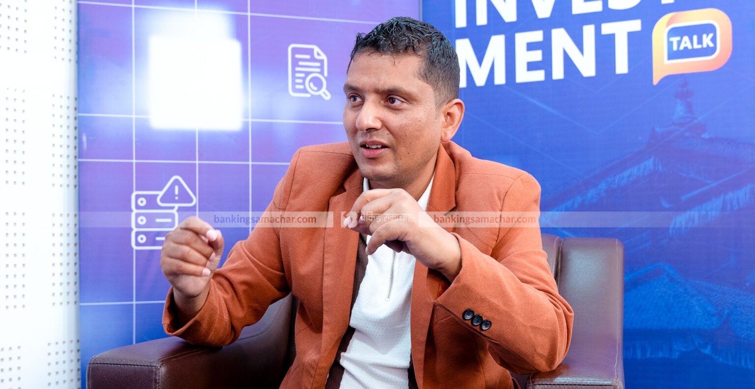R.P. Srijan speaking on the Banking Samachar Investment Talk programme